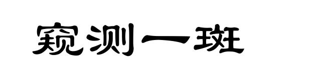 窥测一斑